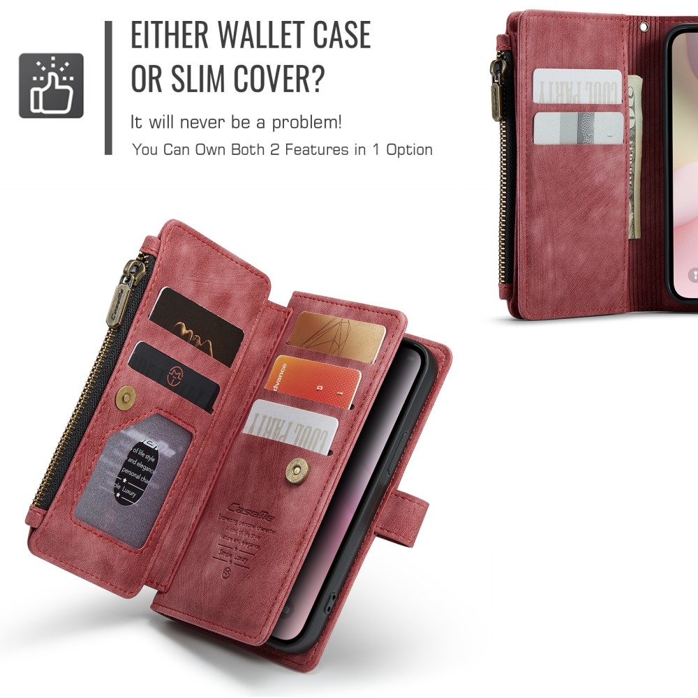 Pouzdro pro iPhone 16E CASEME Luxury Double Layer červené