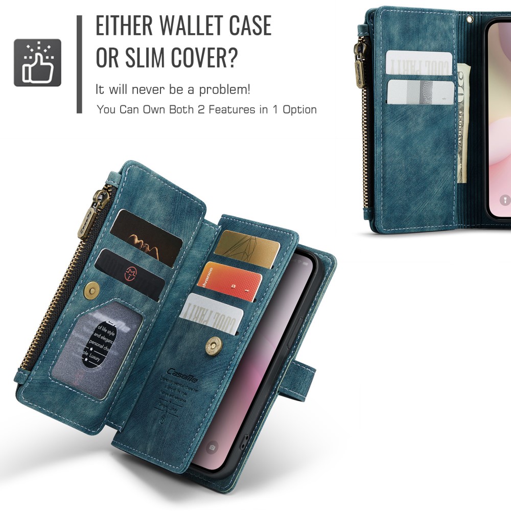 Pouzdro pro iPhone 16E CASEME Luxury Double Layer modré