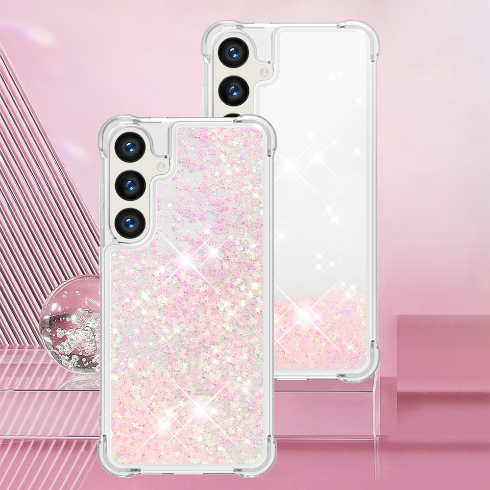 Kryt na Samsung Galaxy S25 Hvězdičky se šňůrkou na krk růžový