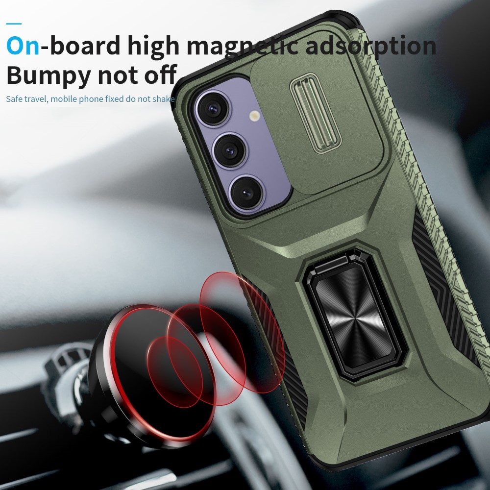 Kryt na Samsung Galaxy S24 FE odolný s krytkou na fotoaparát zelený