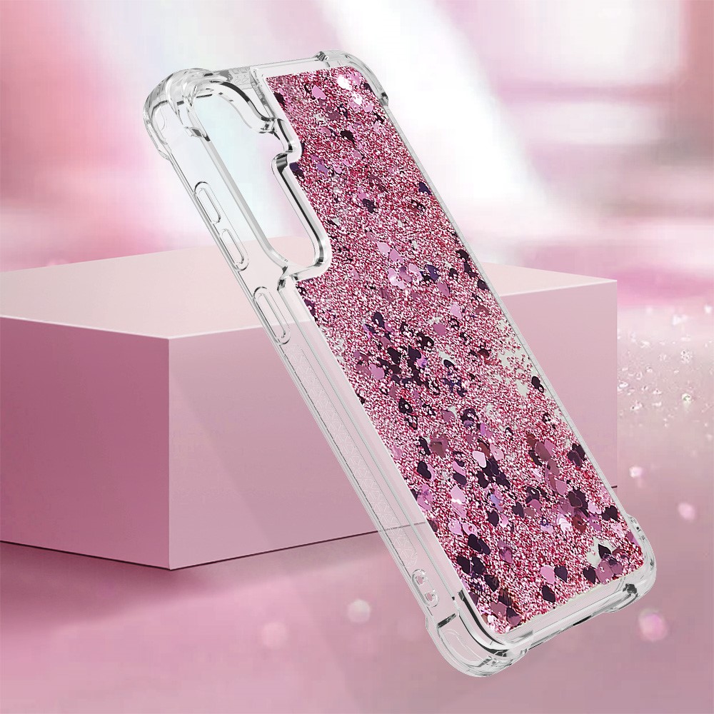Kryt na Samsung Galaxy S24 FE Srdíčko třpytivý růžový