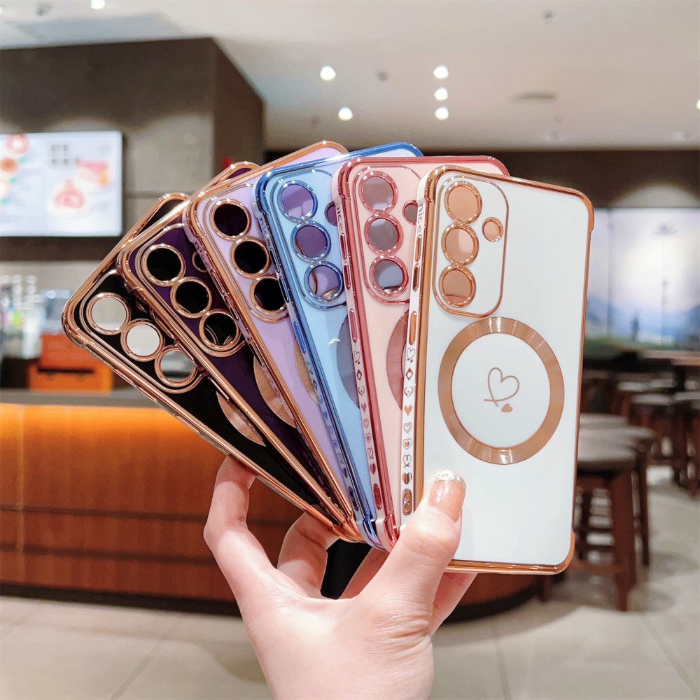 Kryt na Samsung Galaxy S23 FE Srdíčko s podporou MagSafe růžový