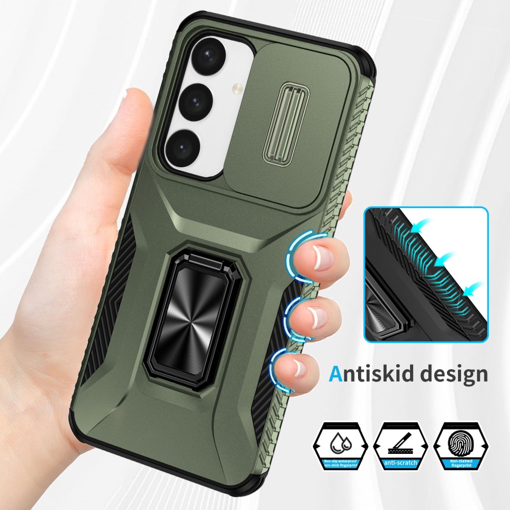 Kryt na Samsung Galaxy S25+ odolný s krytkou na fotoaparát zelený