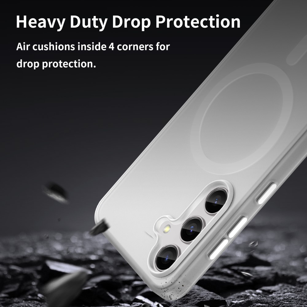 Kryt na Samsung Galaxy S25+ gumový Magnetic (podpora MagSafe) bílý