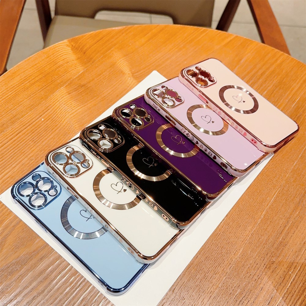 Kryt na iPhone 14 Pro Max Srdíčko s podporou MagSafe fialový