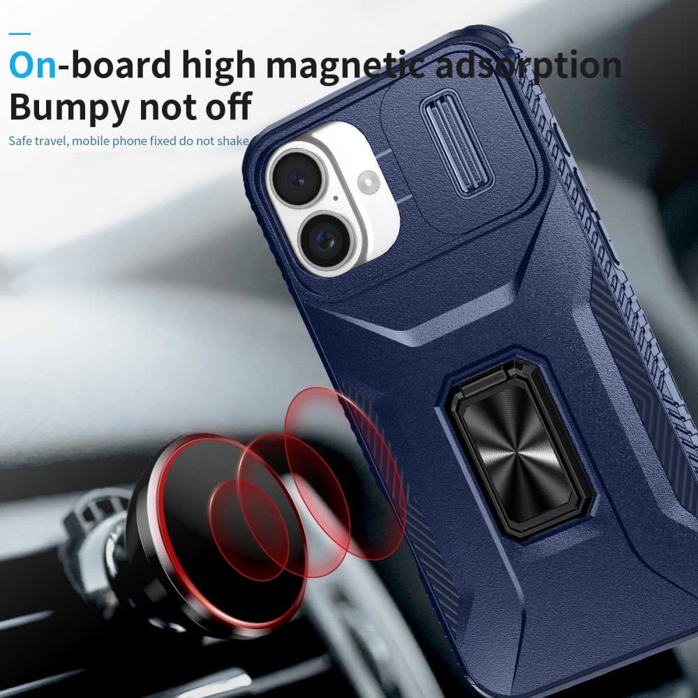 Kryt na iPhone 16 Plus odolný s krytkou na fotoaparát tmavě modrý