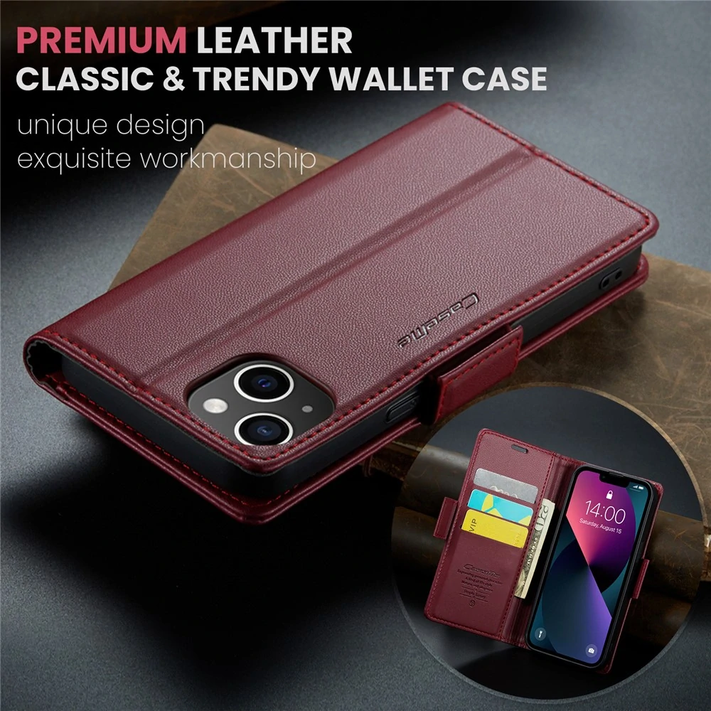 Pouzdro na iPhone 15 Plus CASEME smooth červené