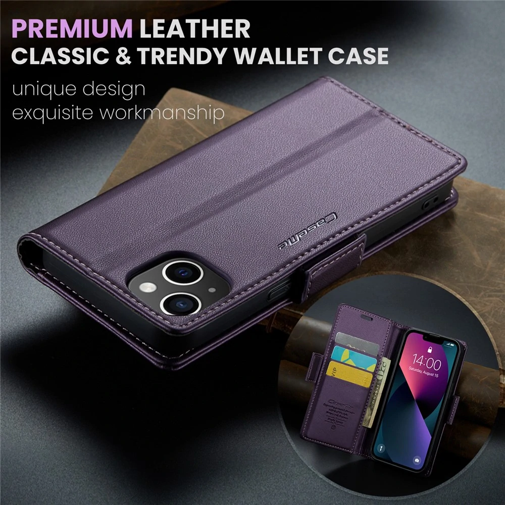 Pouzdro na iPhone 15 Plus CASEME smooth fialové