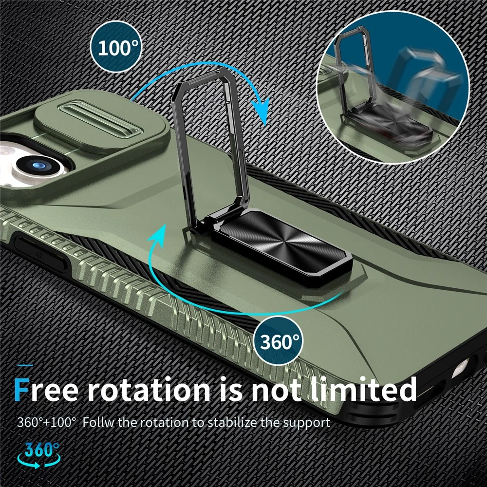 Kryt na iPhone 15 Plus odolný s krytkou na fotoaparát zelený