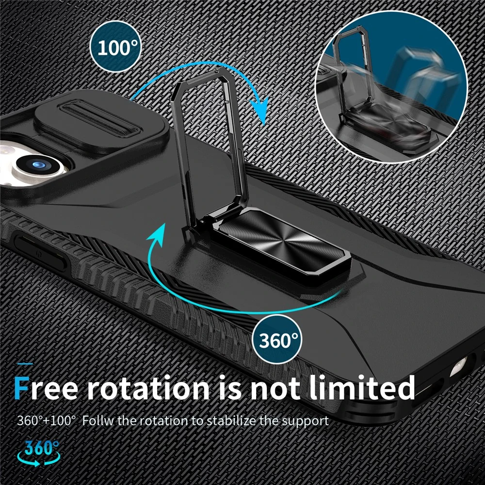 Kryt na iPhone 15 Plus odolný s krytkou na fotoaparát černý