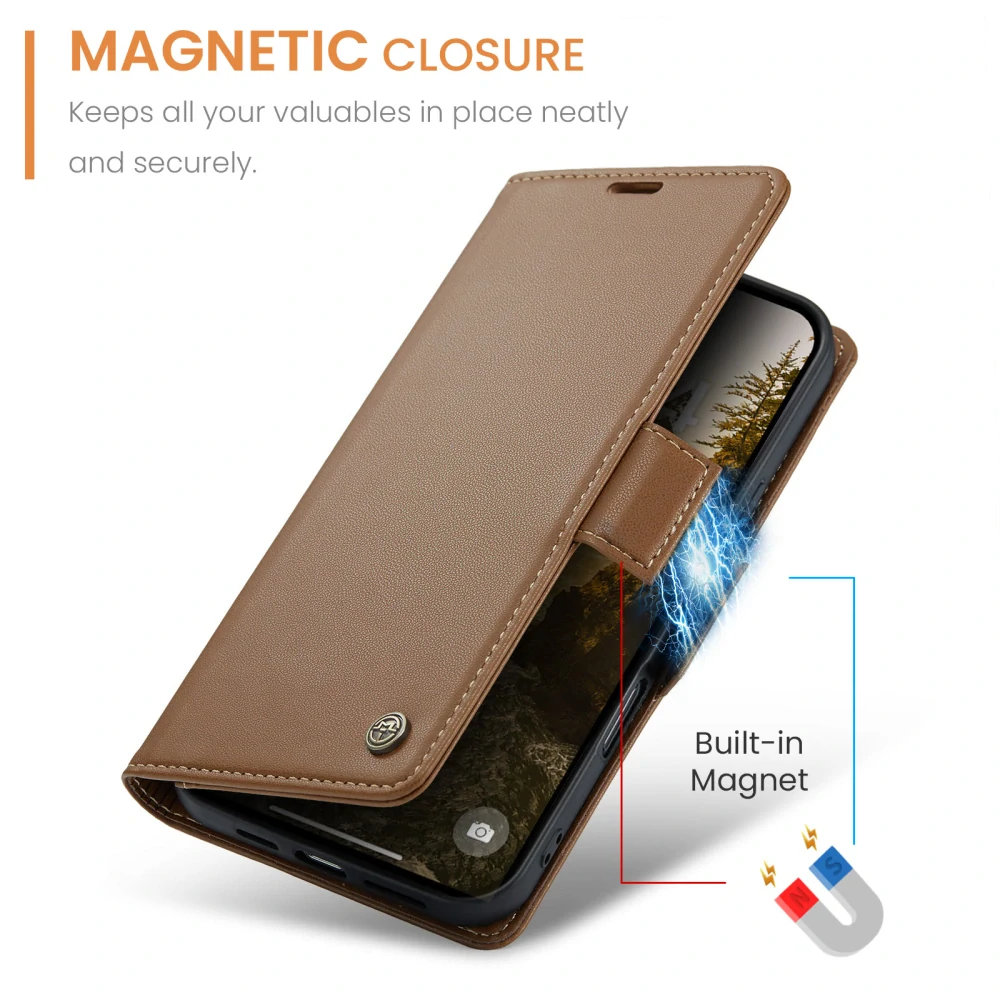 Pouzdro na iPhone 17 CASEME Smooth hnědé