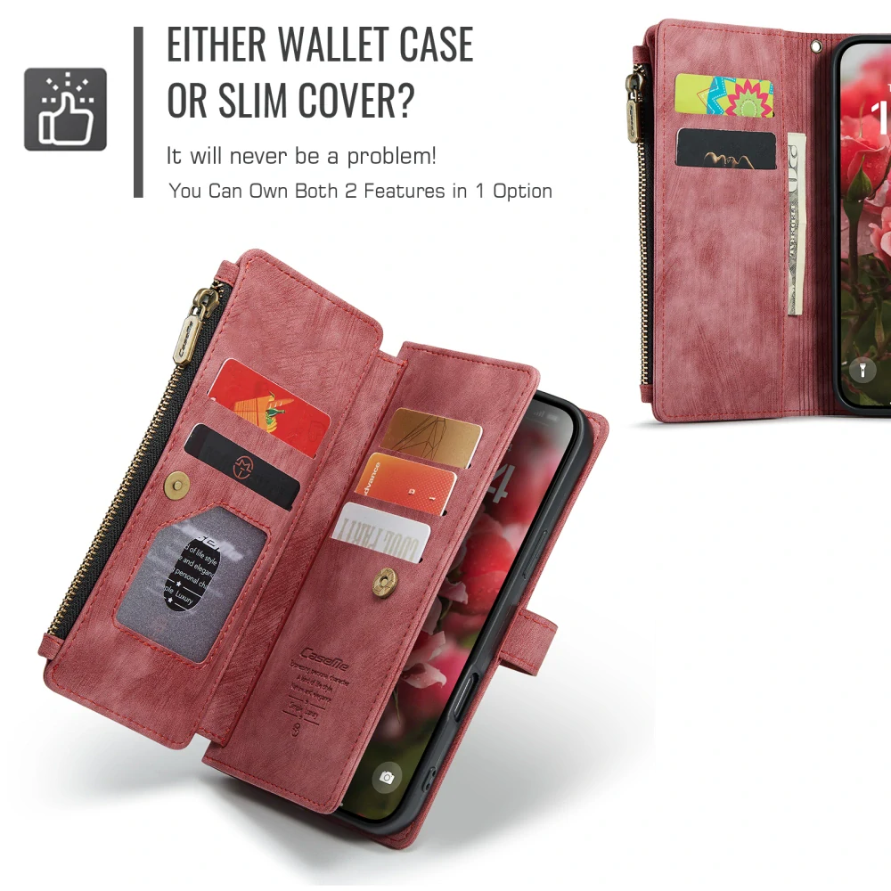 Pouzdro pro iPhone 17 CASEME Luxury Double Layer červené