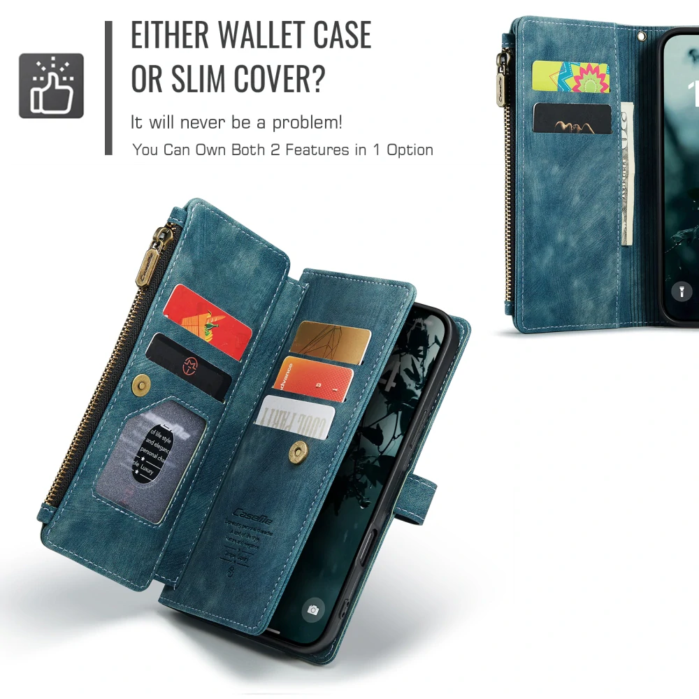 Pouzdro pro iPhone 17 CASEME Luxury Double Layer modré