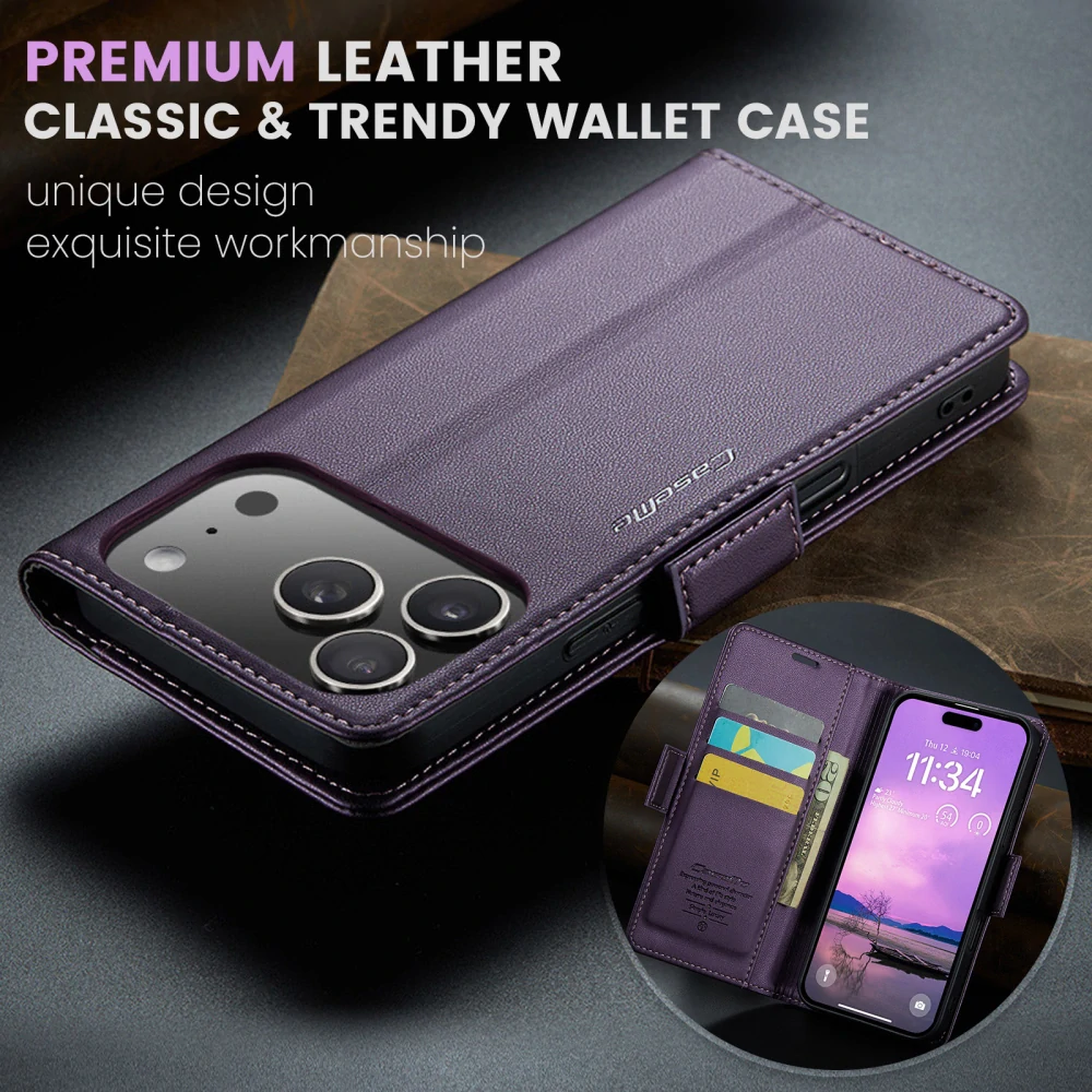 Pouzdro na iPhone 17 Pro Max CASEME Smooth fialové