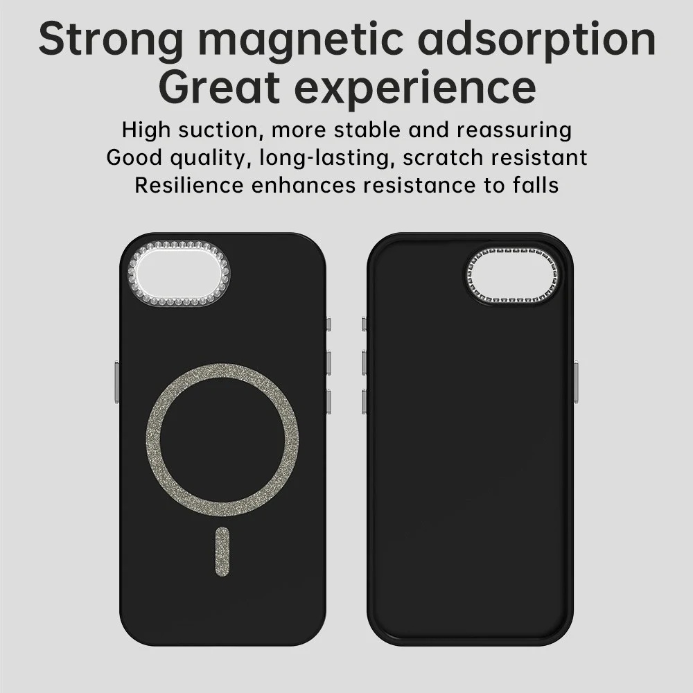 Kryt na iPhone 16E s podporou MagSafe Diamond černý