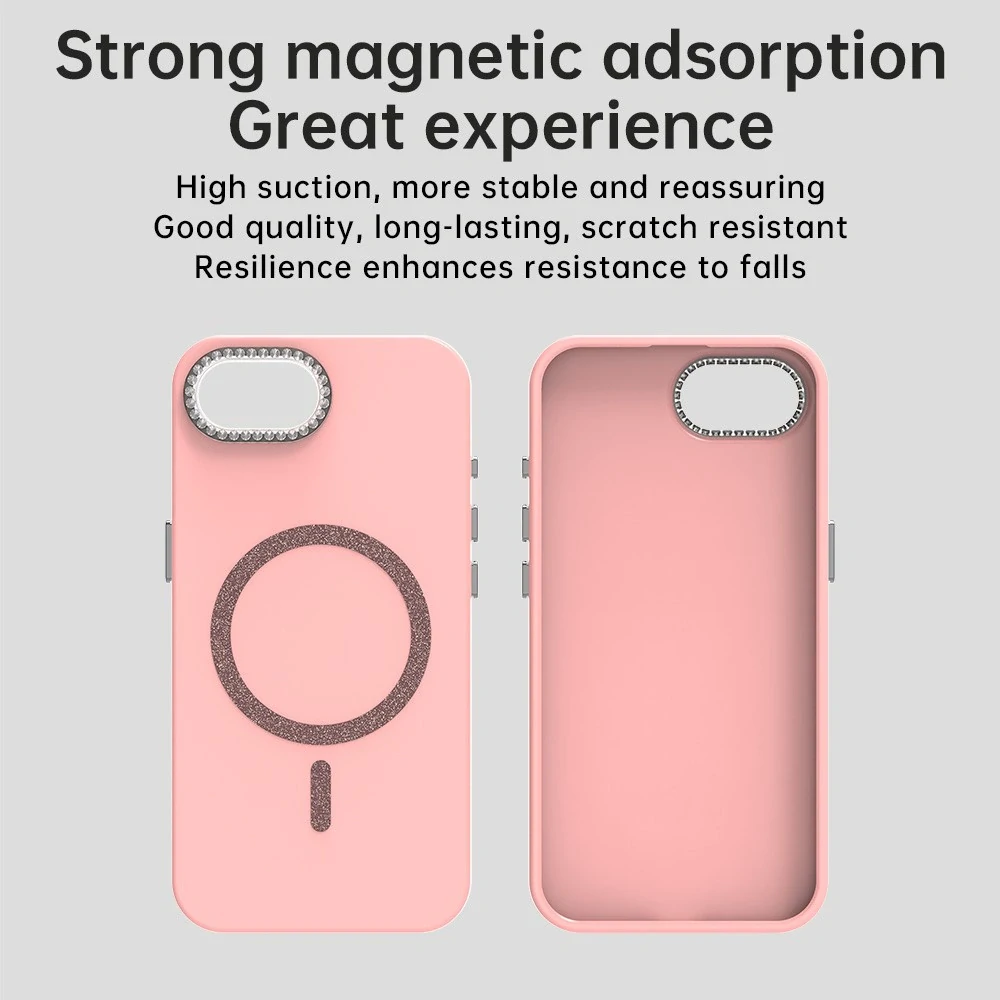 Kryt na iPhone 16E s podporou MagSafe Diamond růžový