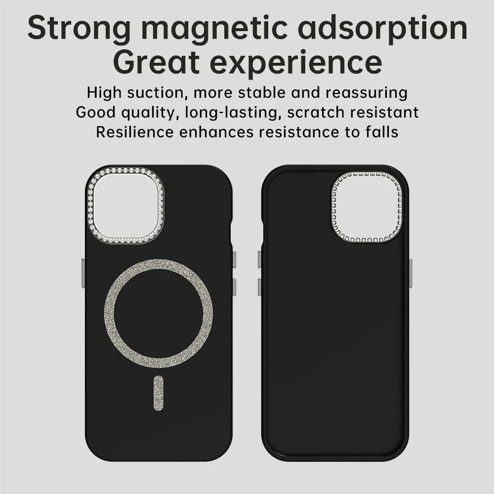 Kryt na iPhone 15 s podporou MagSafe Diamond černý