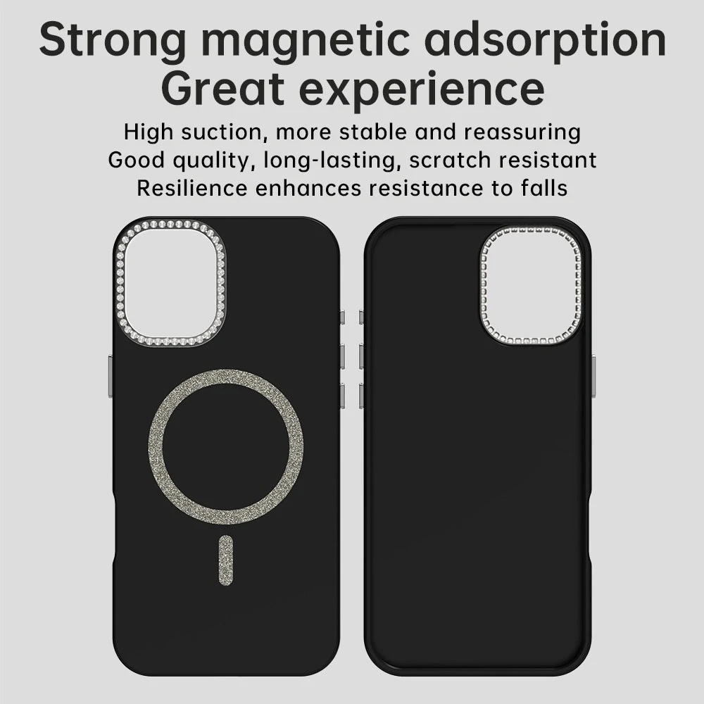 Kryt na iPhone 16 s podporou MagSafe Diamond černý
