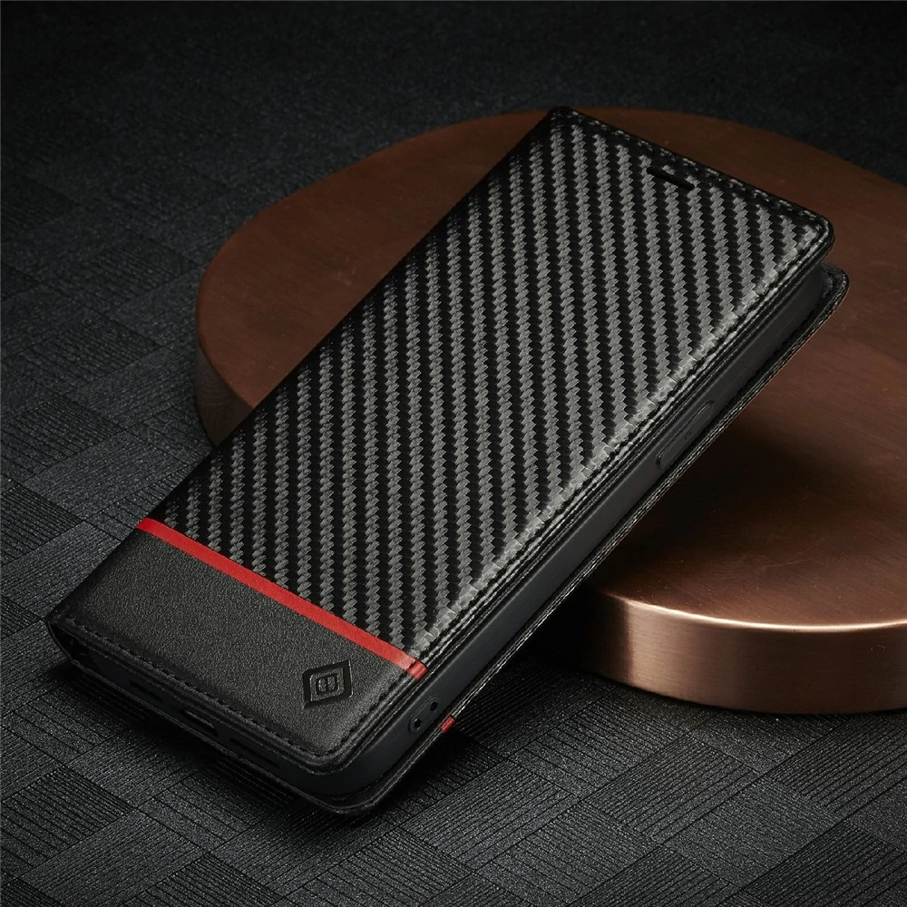 Pouzdro pro iPhone 12 / 12 Pro LC.IMEEKE Carbon Horizontal