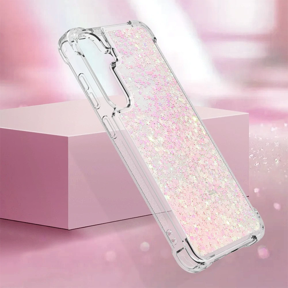 Kryt na Samsung Galaxy S24 FE hvězdičky třpytivý růžový
