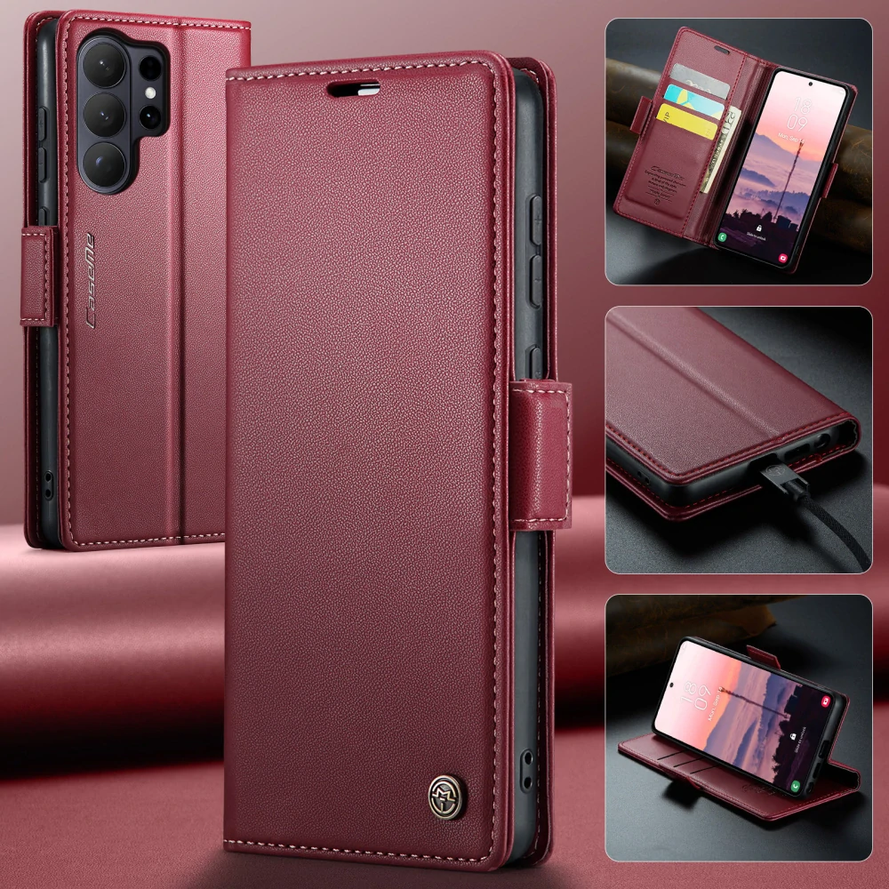 Pouzdro na Samsung Galaxy S26 Ultra CASEME smooth červené