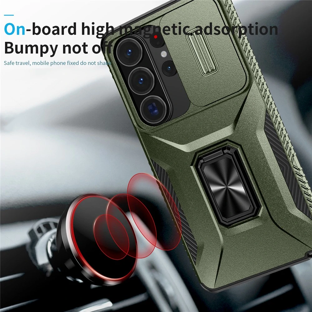 Kryt na Samsung Galaxy S26 Ultra odolný s krytkou na fotoaparát zelený