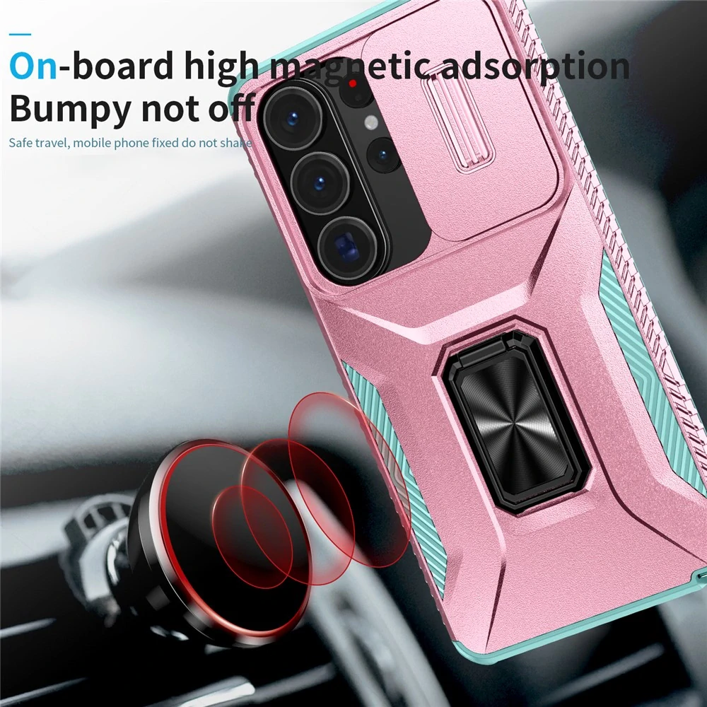 Kryt na Samsung Galaxy S26 Ultra odolný s krytkou na fotoaparát růžový