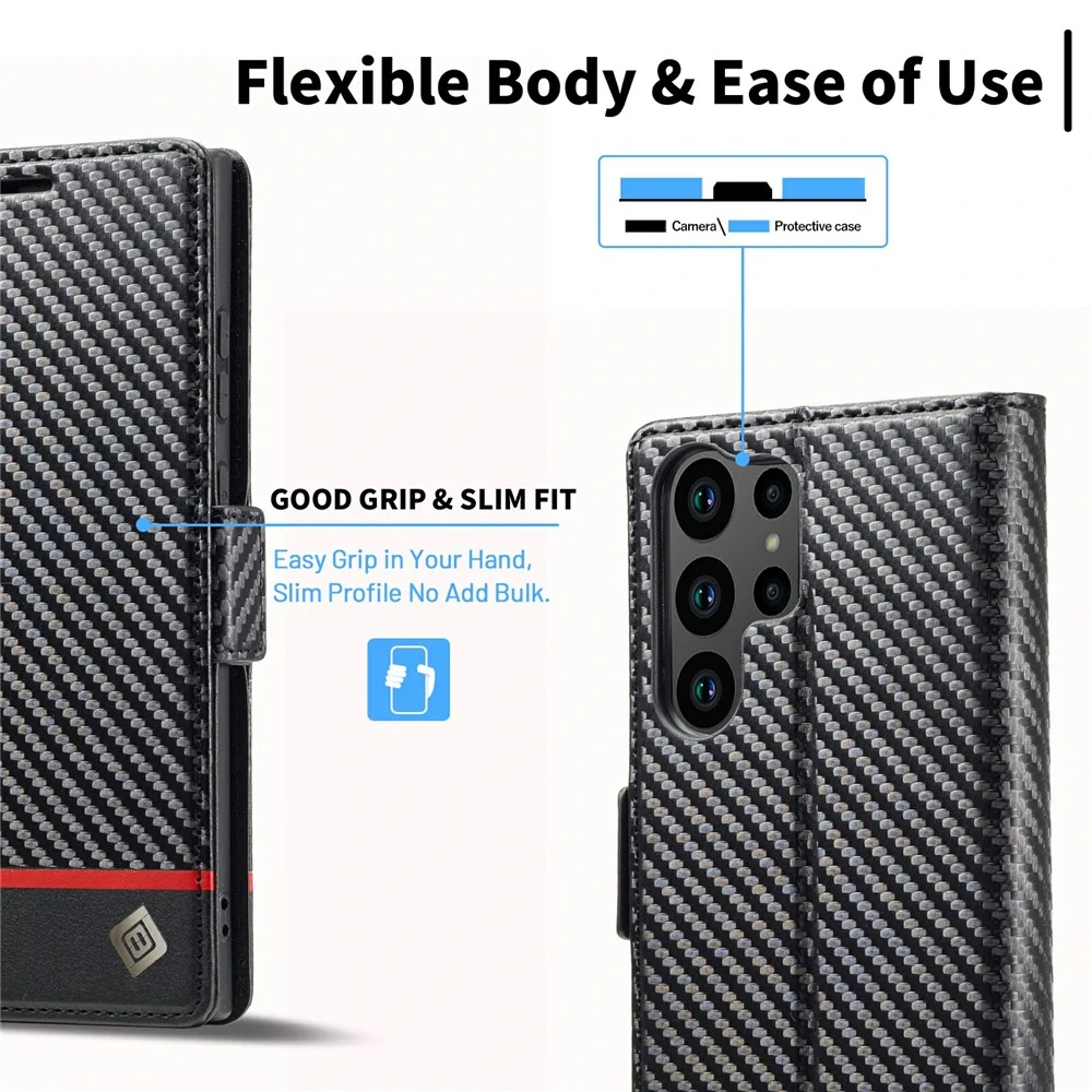 Pouzdro na Samsung Galaxy S26 Ultra Carbon horizontal