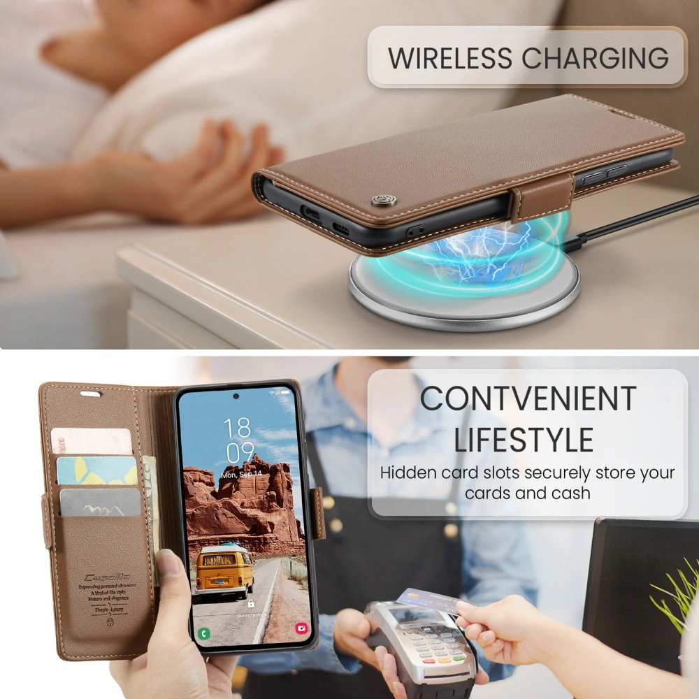 Pouzdro na Samsung Galaxy S25 FE CASEME smooth hnědé