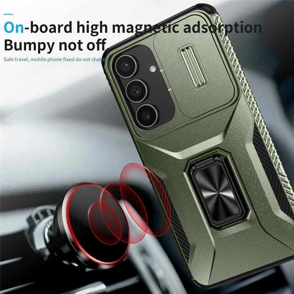 Kryt na Samsung Galaxy S25 FE odolný s krytkou na fotoaparát zelený