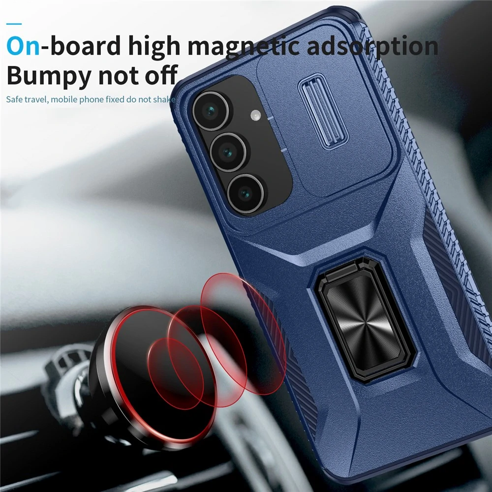 Kryt na Samsung Galaxy S25 FE odolný s krytkou na fotoaparát tmavě modrý