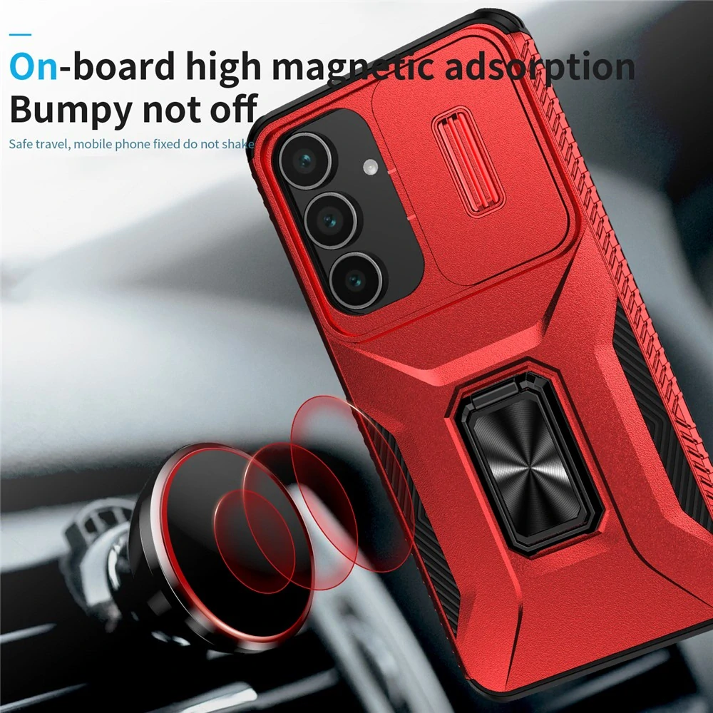 Kryt na Samsung Galaxy S25 FE odolný s krytkou na fotoaparát červený