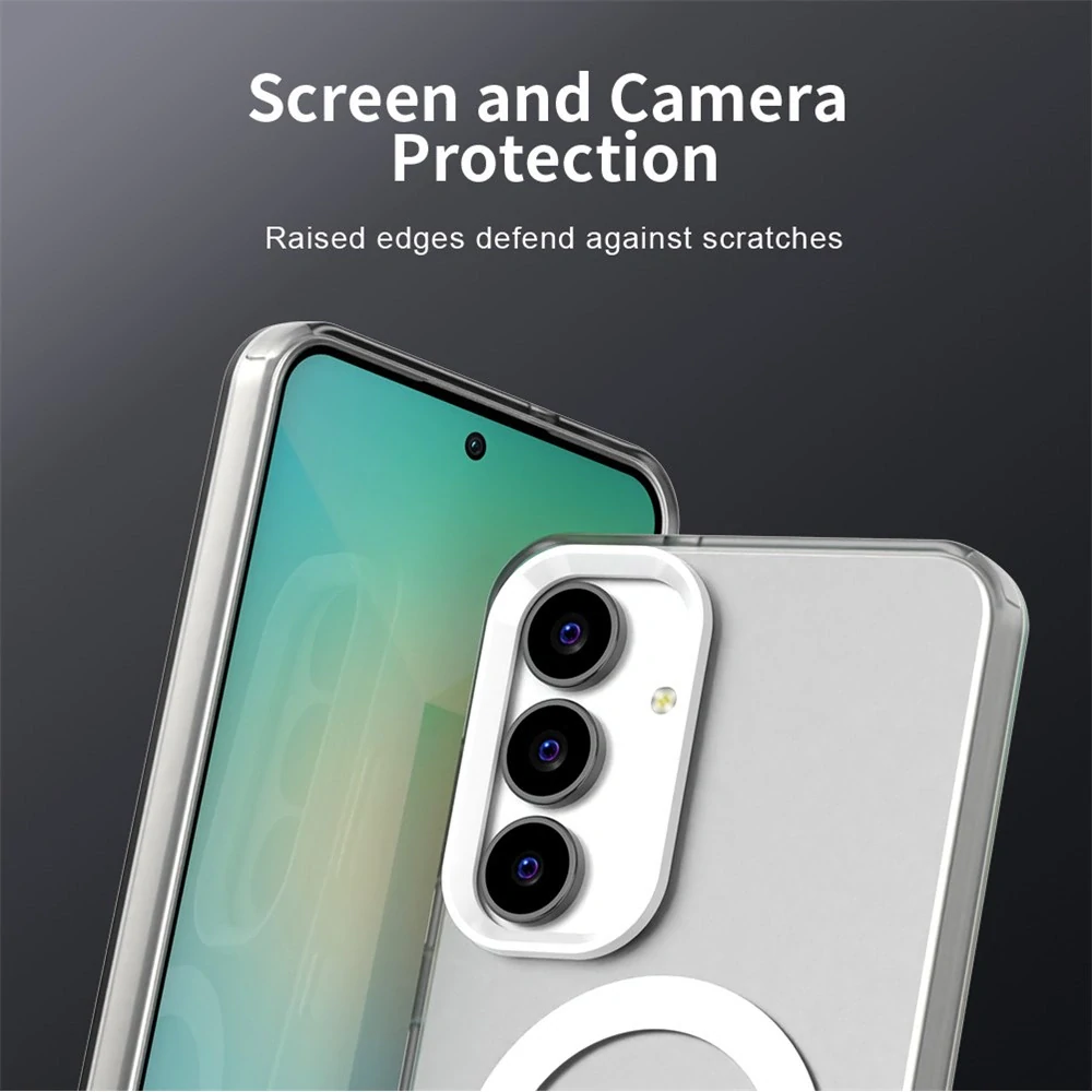 Kryt na Samsung Galaxy S25 FE gumový Magnetic (podpora MagSafe) bílý