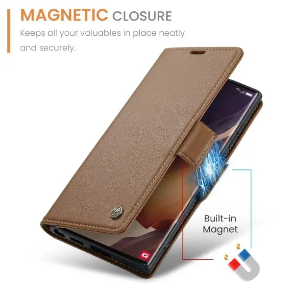 Pouzdro na Samsung Galaxy Note 20 Ultra CASEME smooth hnědé