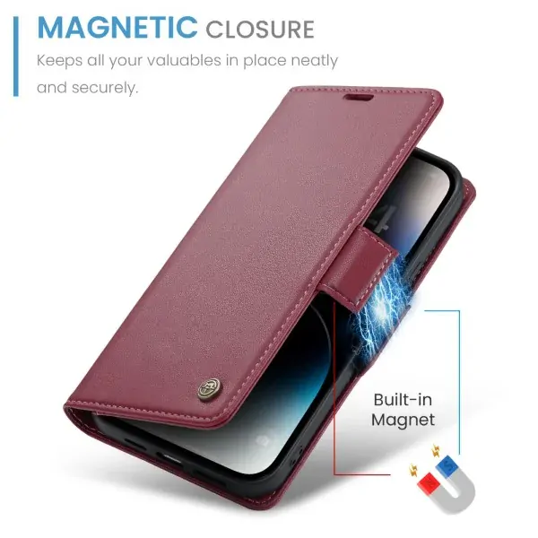 Pouzdro na iPhone 14 Pro Max CASEME Smooth červené