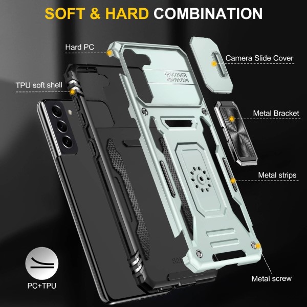 Kryt na Samsung Galaxy S21 Plus odolný s krytkou na fotoaparát šedý