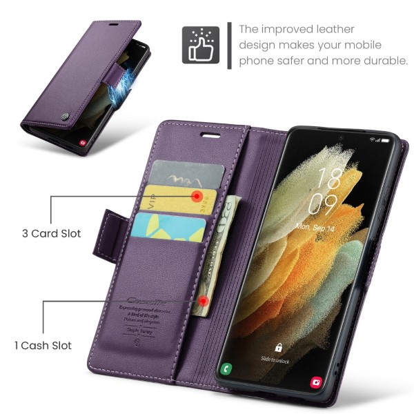 Pouzdro na Samsung Galaxy S21 Ultra CASEME smooth fialové