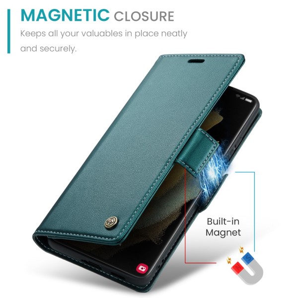 Pouzdro na Samsung Galaxy S21 Ultra CASEME smooth zelené