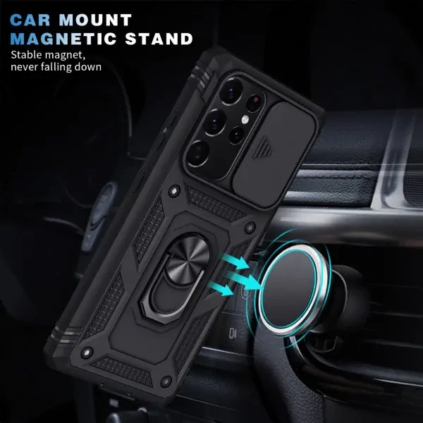 Kryt na Samsung Galaxy S21 Ultra odolný s krytkou na fotoaparát černý