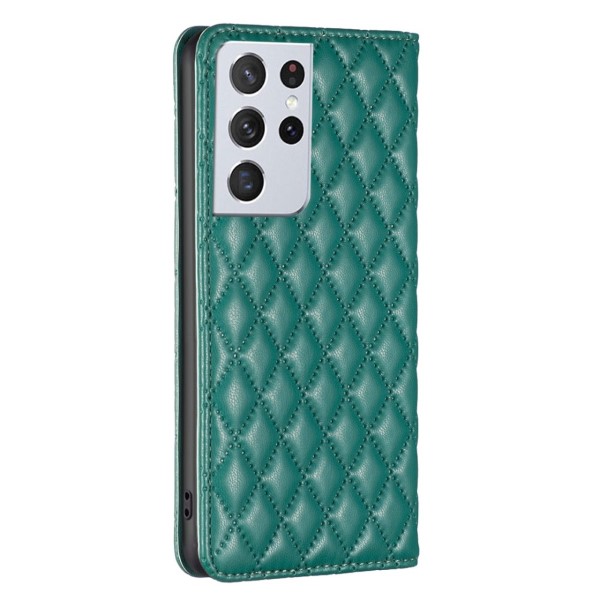 Pouzdro na Samsung Galaxy S21 Ultra Binfen Luxury zelené