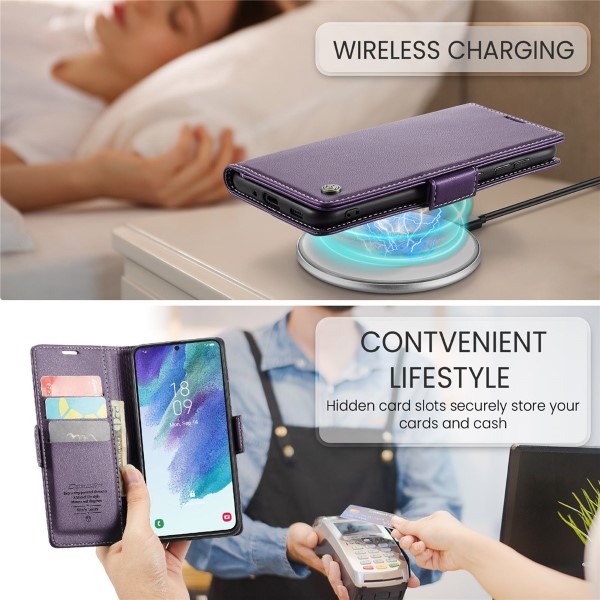Pouzdro na Samsung Galaxy S21 FE CASEME smooth fialové