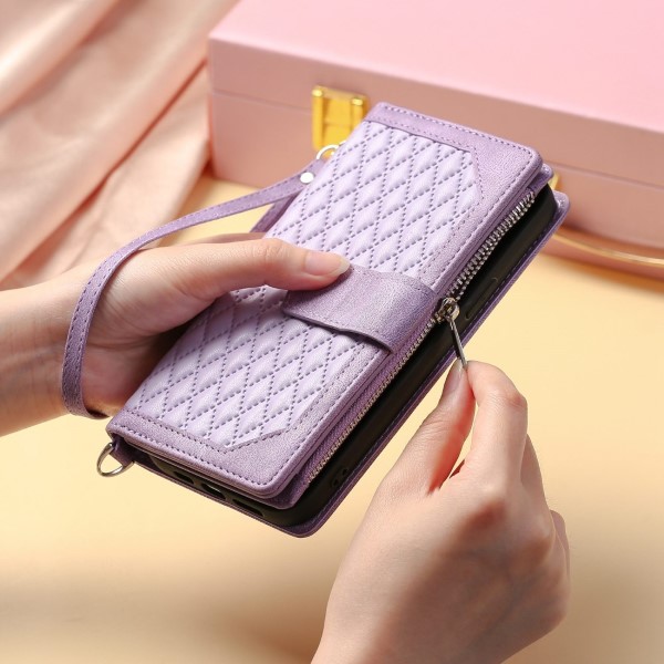 Pouzdro na Samsung Galaxy S21 FE Luxury Double Layer fialové