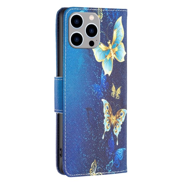 Pouzdro na iPhone 14 Pro Max Motýl modré