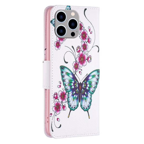 Pouzdro na iPhone 14 Pro Max Motýl bílé