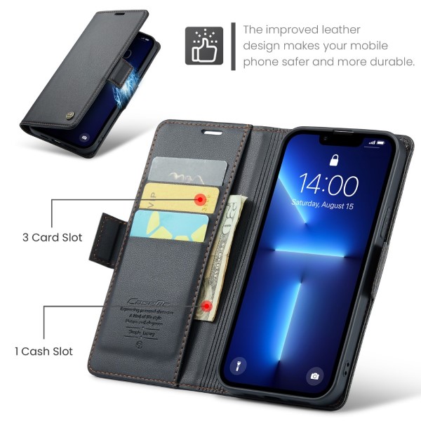 Pouzdro na iPhone 13 Pro Max CASEME smooth černé