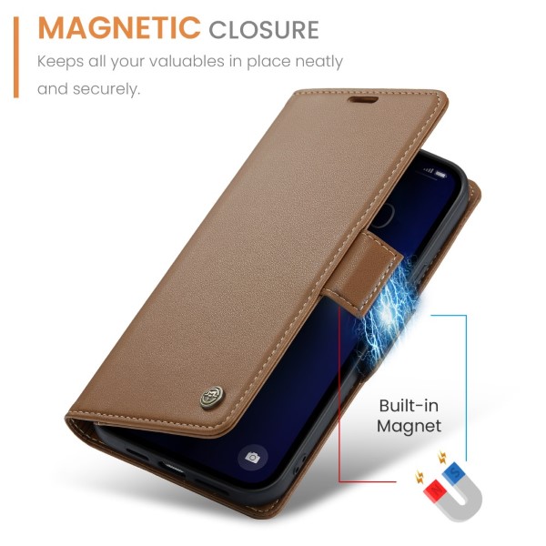Pouzdro na iPhone 13 Pro Max CASEME smooth hnědé