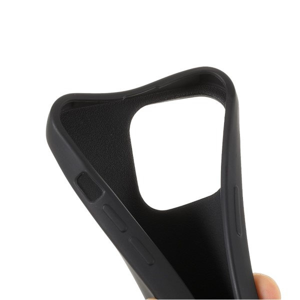 Kryt na iPhone 13 Pro Max gumový se šňůrkou na krk černý