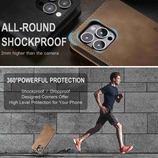 Pouzdro na iPhone 13 Pro Max CASEME světle hnědé