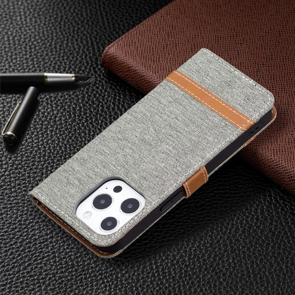 Pouzdro na iPhone 13 Pro Max Jeans šedé
