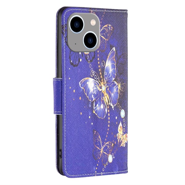 Pouzdro na iPhone 14 Plus Motýl fialové
